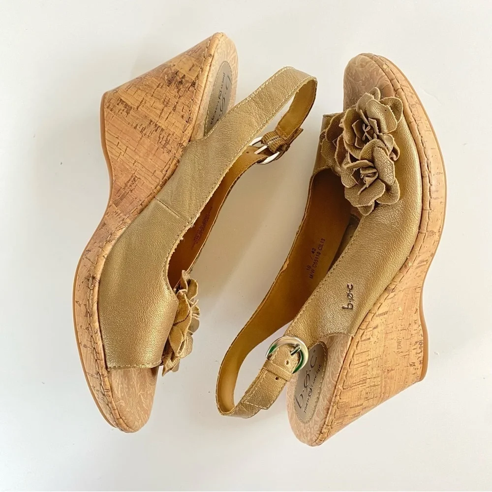 B.O.C. BORN CONCEPT Gold Wedge Sandals - Picture 3 of 14